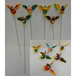 48 Pieces Yard Stake [jumbo Tropical Birds With Springing Wings] - Garden Decor