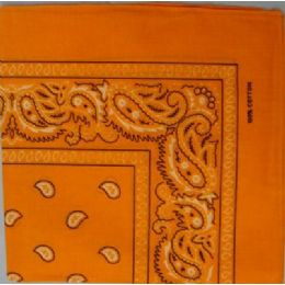 24 Wholesale BandanA-Orange Paisley