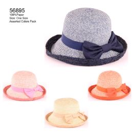 24 Wholesale Bow Sun Hats