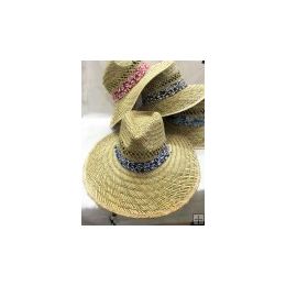 24 Pieces Cut Out Sun Hat With Ribbon - Sun Hats