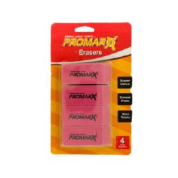 72 Pieces Pink Beveled Erasers Set - Erasers