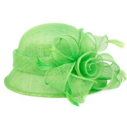 12 Pieces Sinamay Hats In Green - Sun Hats