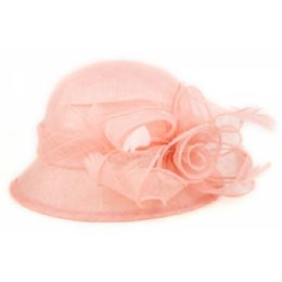12 Pieces Sinamay Hats In Pink - Sun Hats
