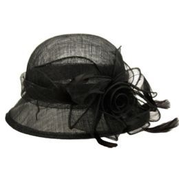 12 Pieces Sinamay Hats In Black - Church Hats