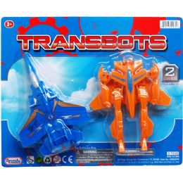 48 Wholesale 2pc 5-6" Transbots Set On Blister Card, 2 Assrt Clrs