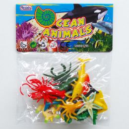 144 Wholesale 12pc 2" Plastic Ocean Animals In Poly Bag W/header