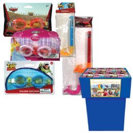 96 Pieces Swim Goggles + Snorkles Licensed 10 Asst Styles - Summer Toys