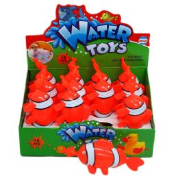 72 Pieces 6" Pull String Water Toys (fish) In Display - Water Guns