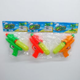 96 Wholesale 7.5" Water Gun In Poly Bag W/header, Asst. Colors
