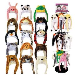 48 Pieces Animal Head Hats Assorted Styles Mixed Case - Winter Animal Hats