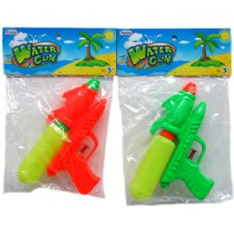 72 Wholesale 7.5" Water Gun In Poly Bag W/ Header, Asst