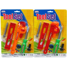 72 Wholesale 6pc Tool Play Set In Blister Card, Assorted