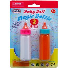 144 Wholesale 2pc 3.75" Magic Toy Baby Bottle On Blister Card