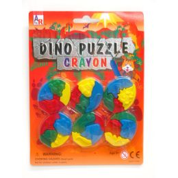 72 Bulk Dino Puzzle Crayon