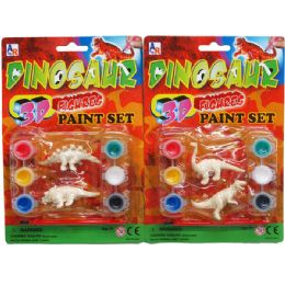 72 Bulk 3d 2pc Dinosaur Paint Play Set In Blister Card