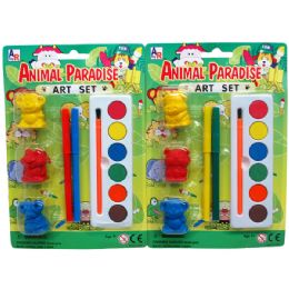 72 Pieces Animal Art Play Set - Paint, Brushes & Finger Paint
