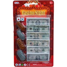 48 Bulk Bills And Coins Casino Night Money Set In Blister Card