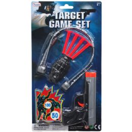 72 Wholesale 8pc Target Game Toy Gun Play Set In Blister Card