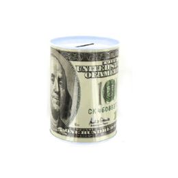 72 of 100 Dollar Bill Tin Money Bank