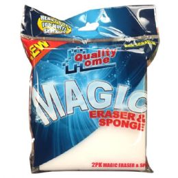 72 Units of 2 Pack Magic Eraser & Sponge - Scouring Pads & Sponges