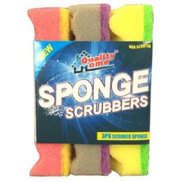48 Units of 3 Pack Sponge Scrubbers Scourer - Scouring Pads & Sponges