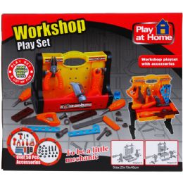 12 Wholesale 50pc Plus Workshop Tool Play Set In Color Box