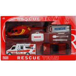 12 Wholesale 3 Vehicle Rescue Team Play Set W/accss In Window Box