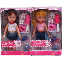 18 Wholesale 12.75" Sophie Doll W/beauty Accss In Window Box,