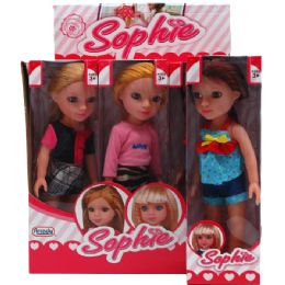 36 Wholesale 9pc 12.75" Sophie Doll In Color Display Box,