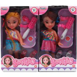 18 Wholesale 12" Sophie Doll W/beauty Accss In Window Box, Assorted
