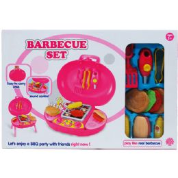 6 Wholesale 12 Pc Jumbo Toy Barbecue Play Set In Color Box, Assorted.