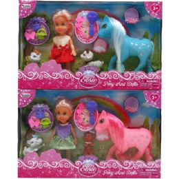 24 Wholesale Doll With Pony And Pets With Accessories In Window Box Assorted