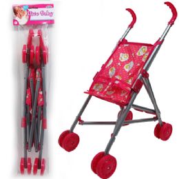 24 Wholesale Steel Frame Doll Stroller In Poly Bag With Header