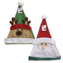 96 Pieces Santa And Reindeer Hats 2 Assorted - Christmas Novelties
