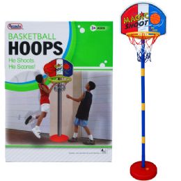 8 Wholesale 60"h Plastic Basketball Play Set W/15" Backboard In Color Box