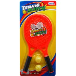 24 Bulk 2pc 19" Racket Tennis Play Set In Blister Card