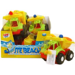 16 Wholesale Beach Toy Truck W/accss In Net Bag & Display