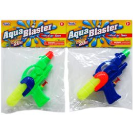 144 Wholesale 7" Water Gun In Poly Bag W/ Header, 3 Assrt Colors