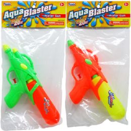 72 Wholesale 10" Water Gun In Poly Bag W/header, 3 Assrt Clrs