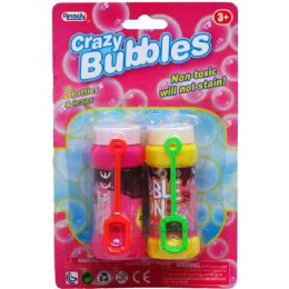 72 Wholesale 2pc 3.25"crazY-Bubbles Bottles & Loops In Blister Card