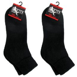 120 Wholesale Diabetic Ankle Socks Black 9-11