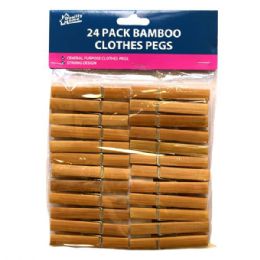 48 Wholesale Wood Clothes Pins 24ct