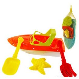 24 Wholesale 4 Piece Toy Boat Sand Sets