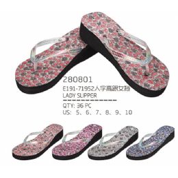 48 Wholesale Womans Printed Flop Assorted Colors