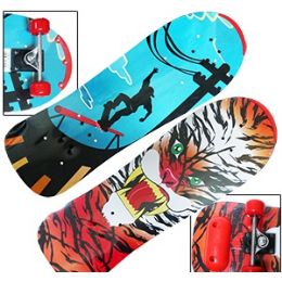 24 Pieces Wooden Long Board Skateboards - Summer Toys