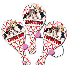 144 Wholesale Puppy Love Paddle Balls