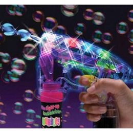 24 Wholesale Led Flashing Light Up Bubble Gun W/bubbles