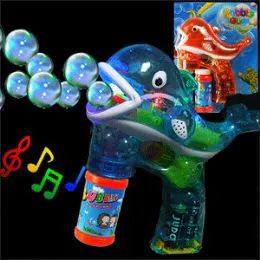 24 Wholesale Light Up Whale Bubble Guns With Music