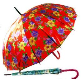 24 Wholesale Ladies Printed Umbrella