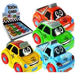 144 Wholesale Friction Powered Die Cast Toon Taxis